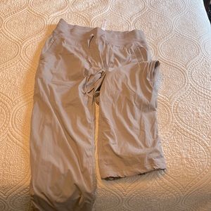 Lululemon women’s sports pants. Size 10. Light gray pinstripe.